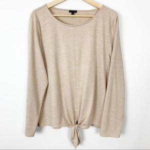 Talbots sweatshirt knit top gold long sleeve sz XL